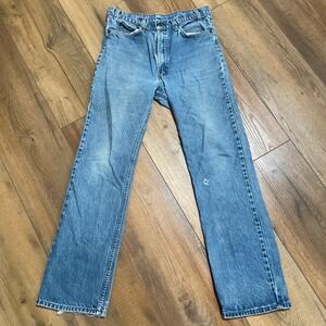 Vintage Levis 505 Orange Tab Light Wash Straight Leg Distressed Jeans Waist 32